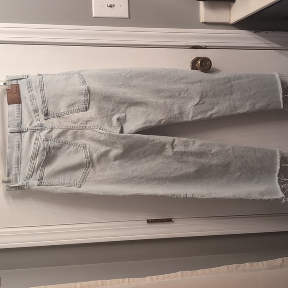 Madewell The Perfect Vintage Wide Leg Crop Jean Size 27 Light Wash Raw Hem - Picture 5 of 8